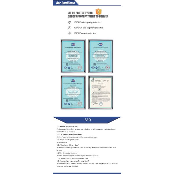 Алюминиевое окно цвет Стальная структура Металлический ангар Здание для готовых мастерских склад