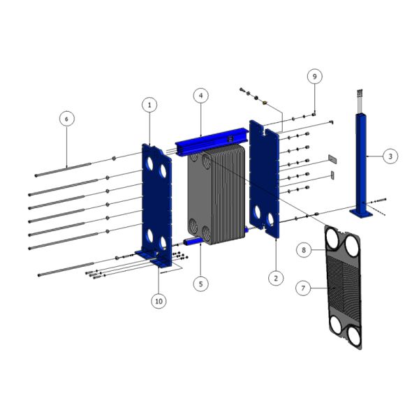 Vicarb V60 NBR material Plate heat exchanger gasket Lube Oil Cooler