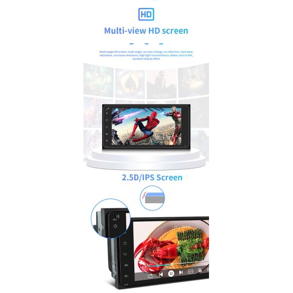 4 телефон музыки BT экрана дюйма 1080P навигации 7 GPS андроида автомобиля ядра для Тойота