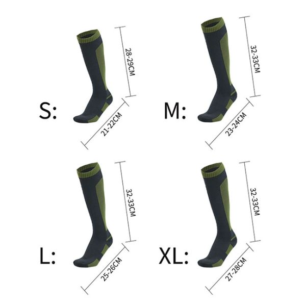 Breathable Quick Dry Outdoor Sports Socks Knee High Hiking Waterproof Socks
