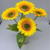 Flores simuladas Flores falsas del girasol Bouquet de flores del girasol Pañuelo de mano Flores Bouquet de bodas Decoración del hotel Flores