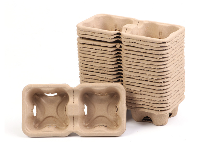 Disposable Tearable 2 Cup Pulp Holder Detachable Eco Friendly Coffee Tray