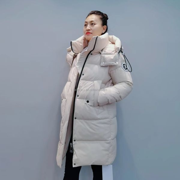 FODARLLOY F23533 Ladies Warm Hooded Cotton-padded Clothes Women Slim Long Winter Jackets Women Coats