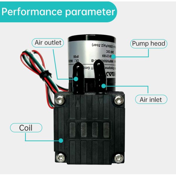 Bomba de microvacío sin escobillas Bomba de corriente continua tipo presión negativa Bomba de succión de aire Bomba de diafragma