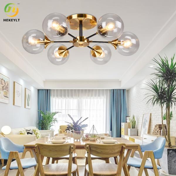 Luz de teto nórdica do diodo emissor de luz do vidro do ferro do estilo para a casa/hotel