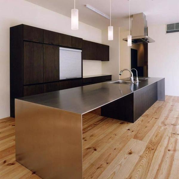 Automatique Moderne Designs de luxe Meubles de cuisine complets Armoires de cuisine en aluminium Tiret en bois Armoires de cuisine en mélamine