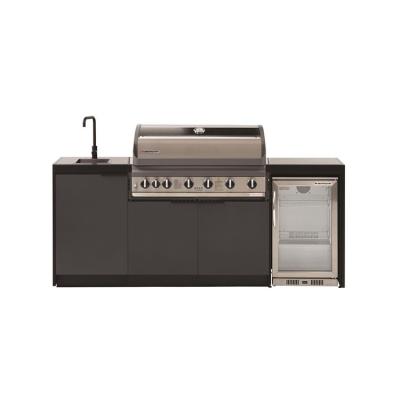 Armários de cozinha exteriores do punho de bronze moderno luxuoso de alto brilho