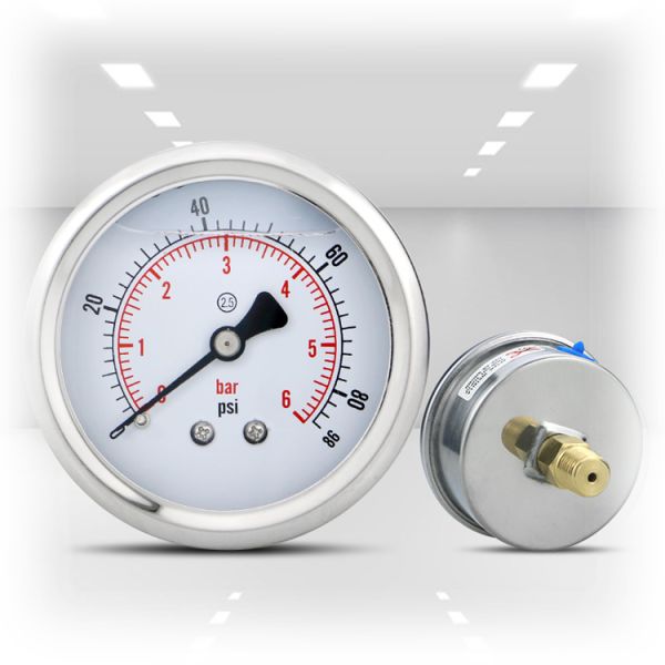 Stainless Steel Case Glycerin Filled Pressure Gauge with 2.5% Accuracy and OEM Bezel