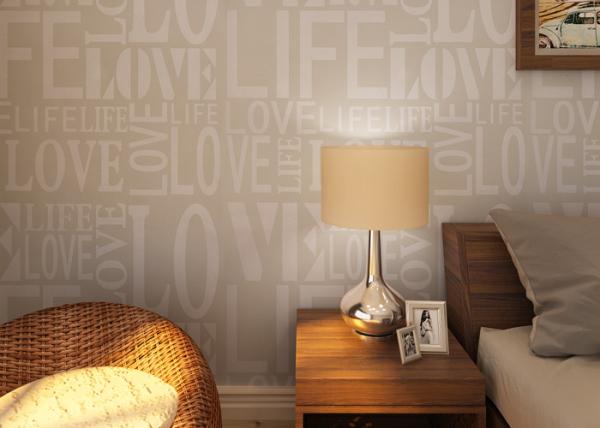 0.53*10M Modern Non - woven Wallpaper , Fashion LOVE English Letters Wallpaper