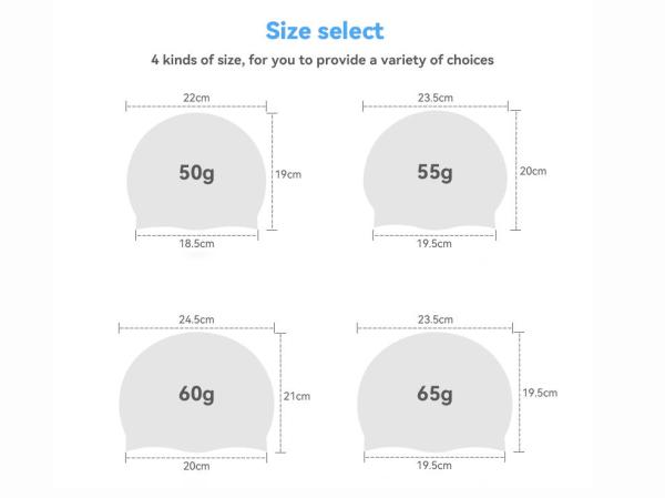 Customizable Logo Colors Silicone Swim Cap 17 In-Stock Colors Flexible Customization Fast Production