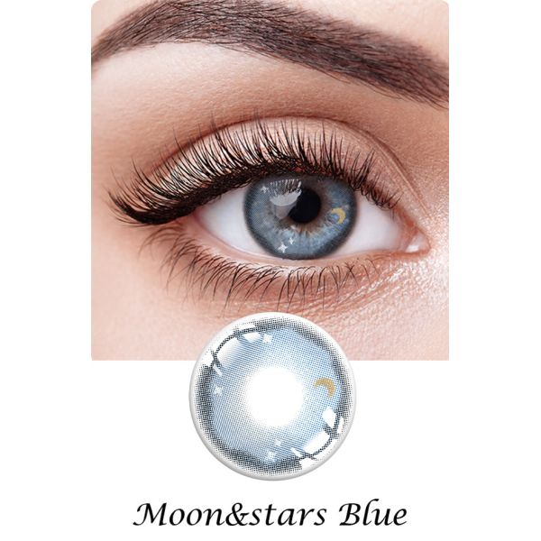 CE0197 Non Prescription Colored Blue Eye Contact Lens 8.5mm 2 Tone 1 Year
