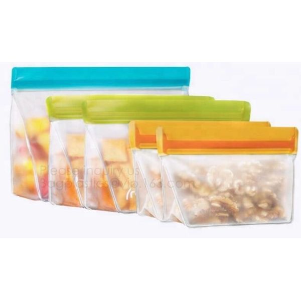 Reusable Silicone Food Storage Bag Washable Silicone Fresh Bag for Fruits Vegetables Meat Preservation bagplastics bagea