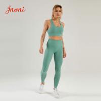 a ioga de duas partes 10% do spandex de nylon de 90% ajustou o grupo alto do exercício da cintura do desgaste sem emenda da ioga