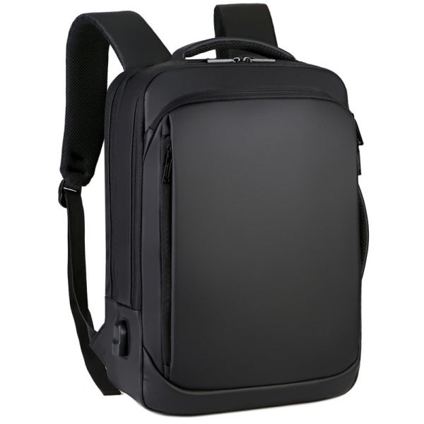 Black BSCI Business Travel Backpack Laptop Teenager Mens Backpack With Charger