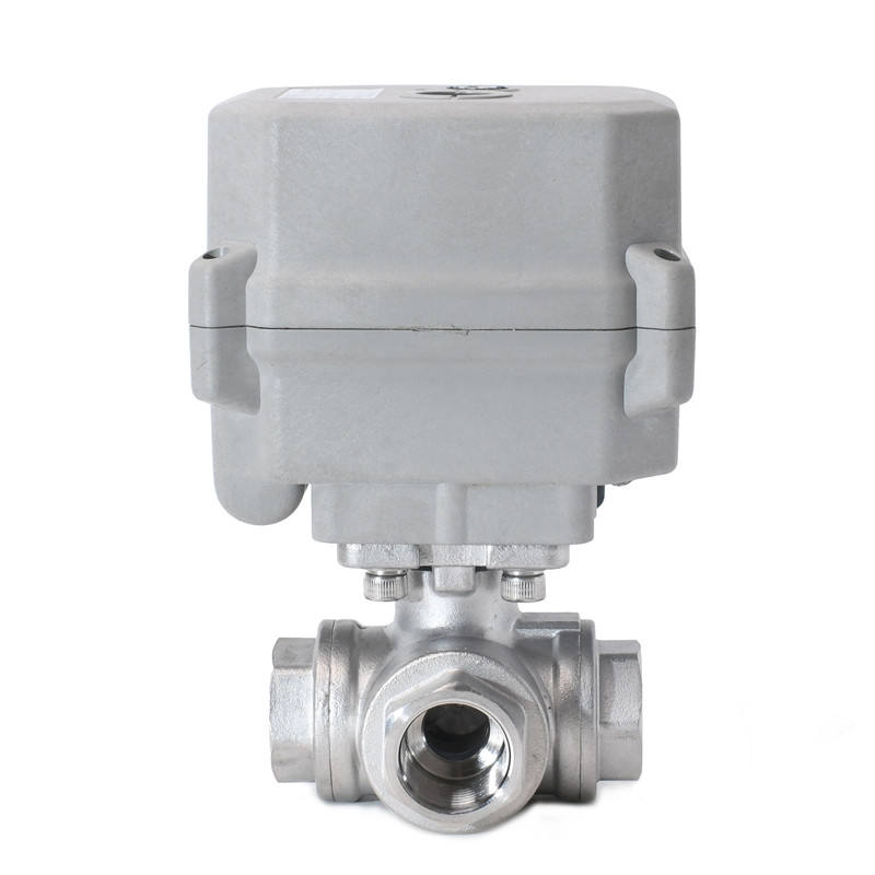 Etrany 1/2in NPT SS304 3Way L Port 2 Wires Normally Closed DC12v with Manual Override water Control Regulation