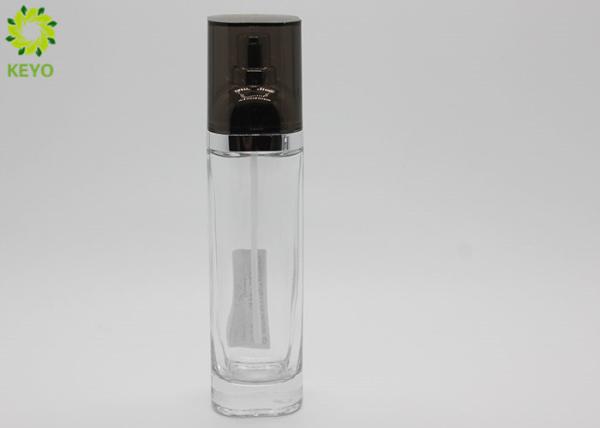 120ML Glass Lotion Jars , Glass Skin Care Packaging With Sliver Pump Cap