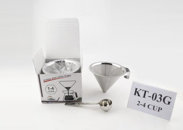 Hot Selling Stainless Steel Custom 4 Cup Reusable Coffee Filter Pour Over Coffee Maker Gift Set