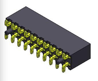 TIPO duplo fêmea de SMT da fileira do conector 2.00mm do encabeçamento - 2 *2 PIN To 2*40PIN H=6.35mm
