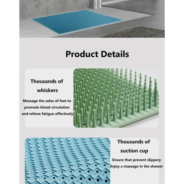 Bathroom Non-Slip Bath Mat Soft Silicone Foot Wash Back Rub Massage Foot Cleaning Mats