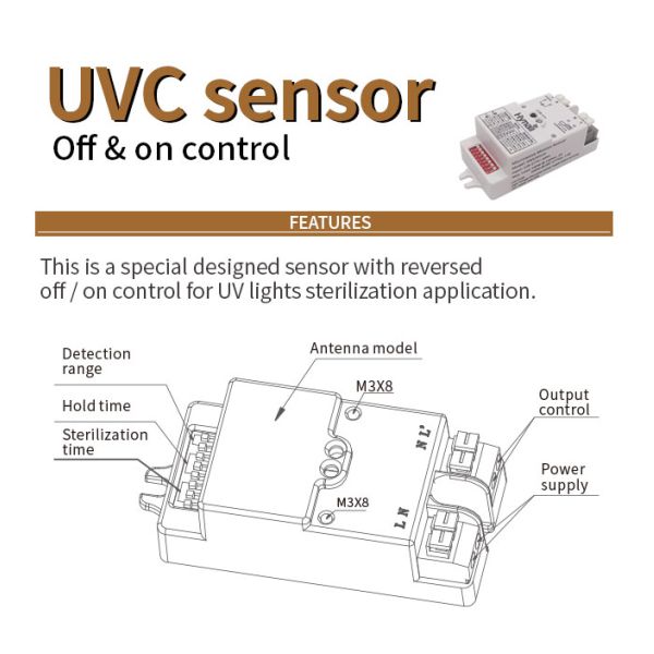 HNS201UV УФ-лампа AC Движение датчик Выключите и включите Стерилизационный таймер