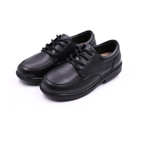 Rapazes com atacadores de couro, sapatos escolares, unisex, para todas as estações.