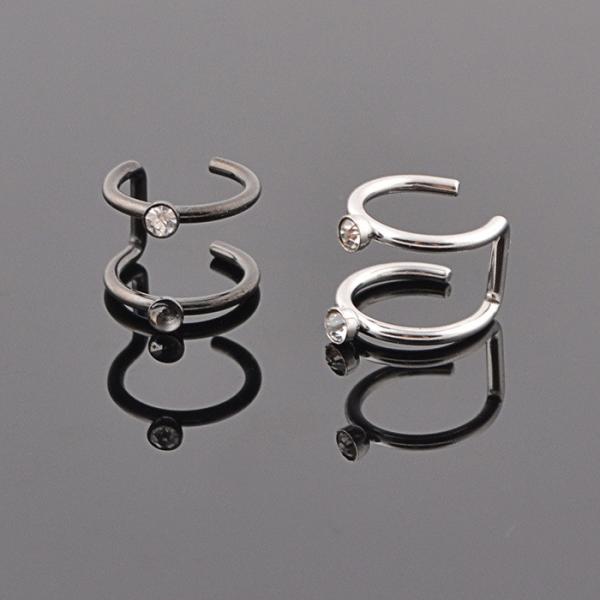 Wholesale Personality Punk Stainless Steel Non Pierced Ear Clip Cuff Earrings