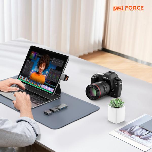 Lecteur de carte 2 en 1 USB C portable UHS-I pour iPad Pro, SD et MicroSD