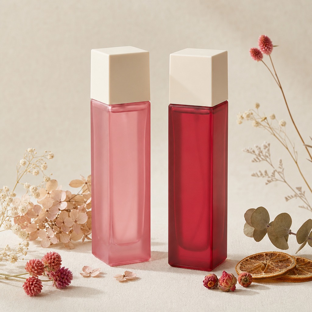 100ml Glass Perfume Bottles Frosted Gradient Rectangle Spray Wholesale Custom