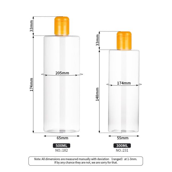 Hot stamping Plastic Screw Top Bottles 55mm diameter for makeup remover