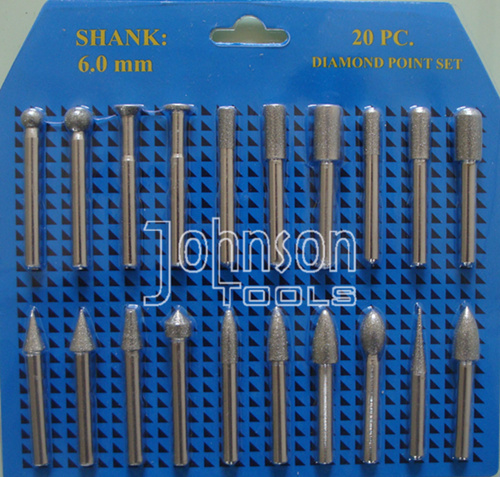 Nickel Diamond Mounted Points For Glass / Ceramic / Gemstone Caving