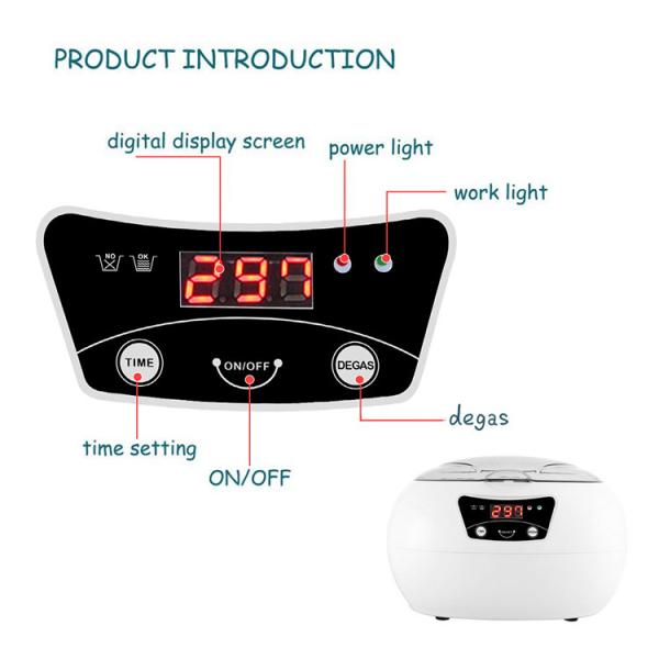 18 líquido de limpeza ultrassônico portátil do temporizador 35W