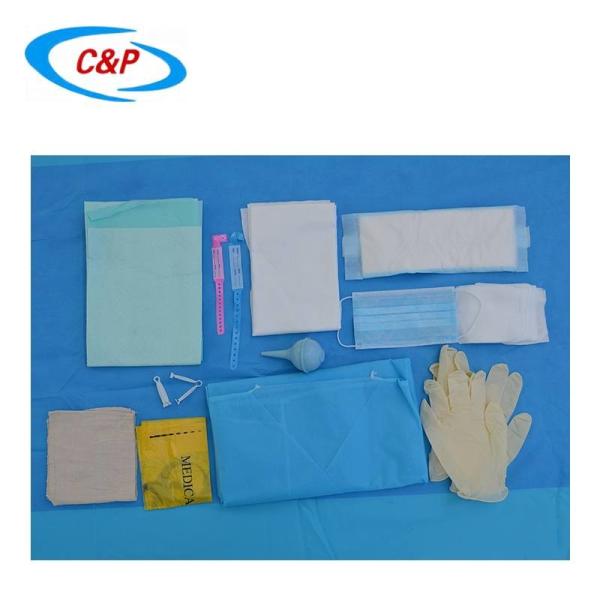 Pacote de entrega de bebê descartável azul e respirável personalizado