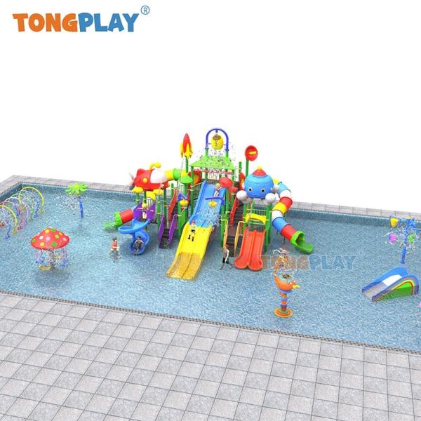 Custom Water Park Water Game Playroom Set Kids Big Ladder Plastic Slide Kids Pool Slide Fiberglass Indoor Slide