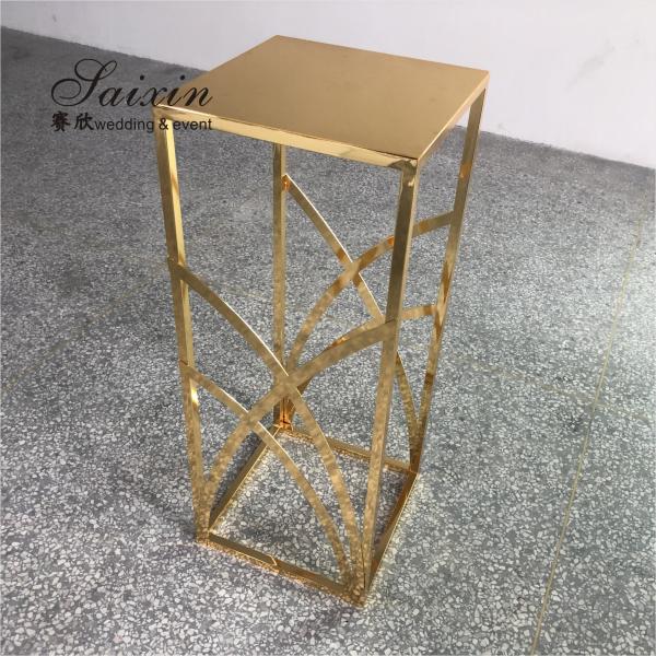 ZT-429G New design shiny  gold metal flower stands for floor aisle wedding backdrop decoration