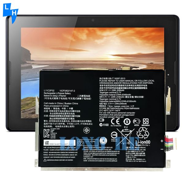 Batterie rechargeable L11C2P32 pour ordinateur portable Lenovo IdeaPad S6000 A1000 A3000 3,7V 23WH