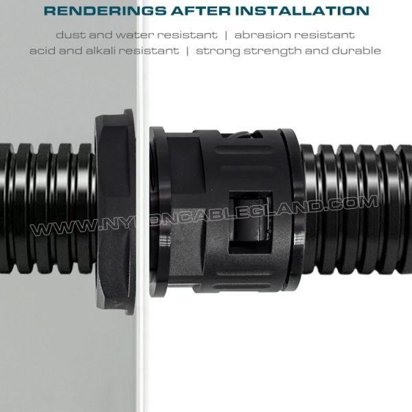 Connecteurs conduits métriques M12-M63, raccords conduits droits presse-étoupes nylon pour tuyaux flexibles AD10-AD54.5