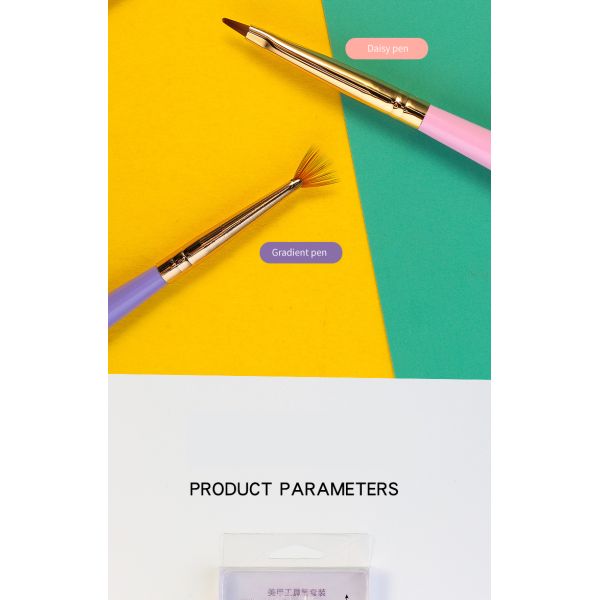 Synthetic Nylon Hair Gel Nail Art Brush 6pcs Nail Art Drawing Pen