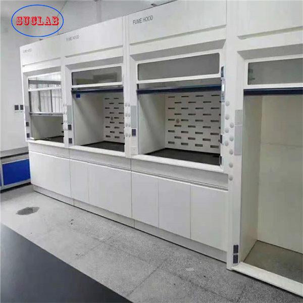 China portable full steel phenolic worktop anti-erosion lab fume hood for smoke gases dust extraction price list