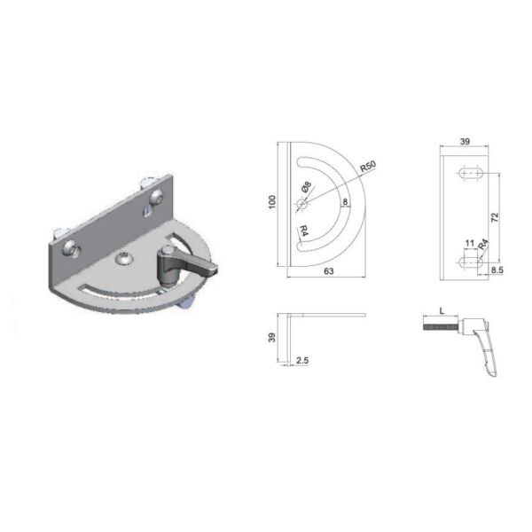 Conectores de aluminio ajustables de la protuberancia MV-FPC-40