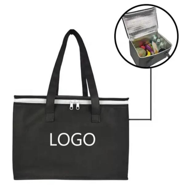 Insulated Lunch Picnic Cooler Bag Water-Resistant Cool Bag Heavy Duty Reusable Tote Grocery Shopping Cooler Bag