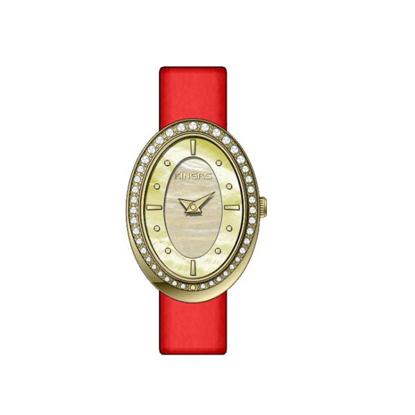 Jewelry Oval - Shaped Ladies Fashion Watches Leather Strap Quartz