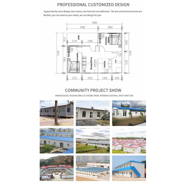 Готовый железный каркас Prefab дома для прожития семьи