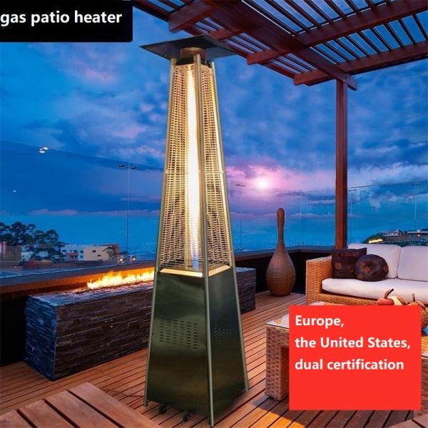 Caldeira de gás exterior de tubo de vidro com construção de aço inoxidável e combustível de propano