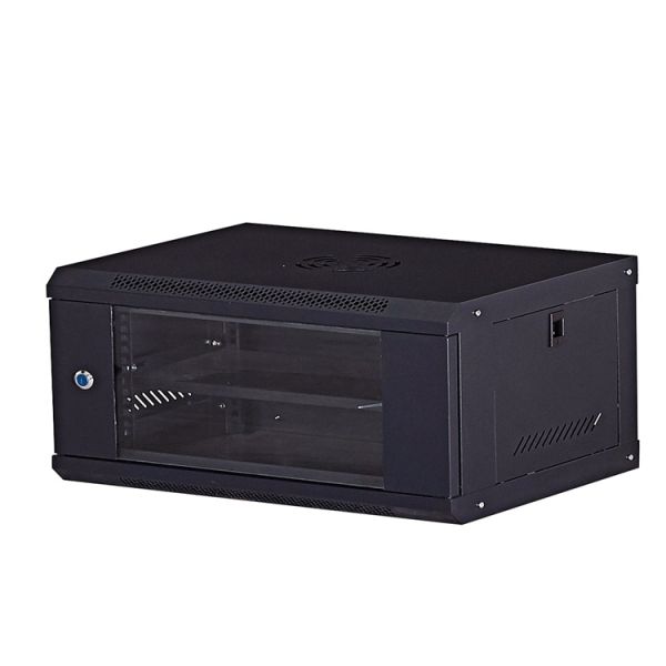 530*400*240 4U Rackmount Toughened Glass Door Server Rack Cabinet Static Loading 40 kg