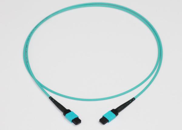 12 MT Fiber Optic MPO MTP Cable / OM4 Patch Cord Polarity A OFNP Plenum Jacket