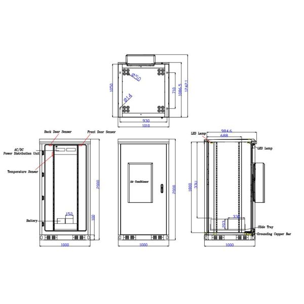 Economia de energia exterior de aço inoxidável anticorrosiva alta do armário das telecomunicações