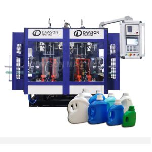 Estación doble HDPE PP plástico Jerrycan lubricante productos químicos diarios de blanqueamiento Producción de tambor de extrusión máquina de moldeo de soplado