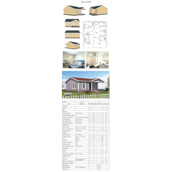 Heya-2Q08 Heya Hot Sale Low Cost Turnkey Prefab Prefabricated Garden House Philippines
