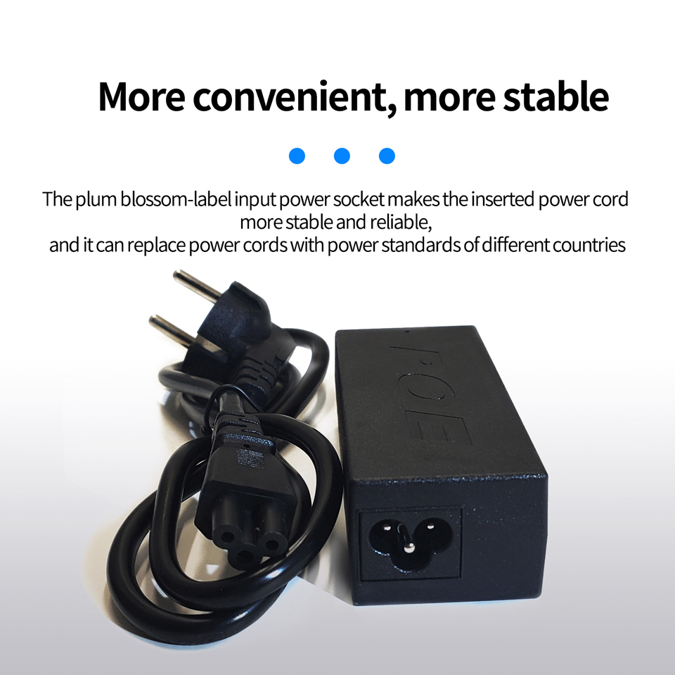 Gigabit 30W PoE Injector IEEE 802.3af/at Power over Ethernet Adapter 1 PoE Port + 1 Gigabit RJ45 LAN Port TBC-PG5102
