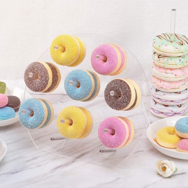 Carregador de bolinhos acrílico de forma oval para bolo de sobremesa